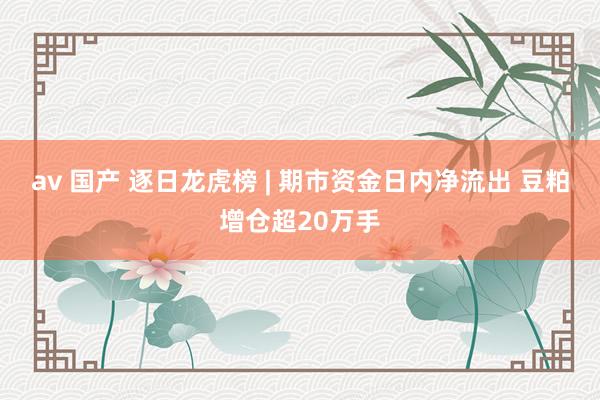 av 国产 逐日龙虎榜 | 期市资金日内净流出 豆粕增仓超20万手