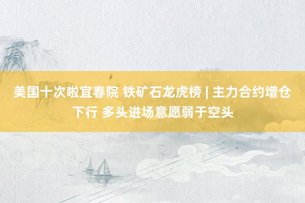 美国十次啦宜春院 铁矿石龙虎榜 | 主力合约增仓下行 多头进场意愿弱于空头